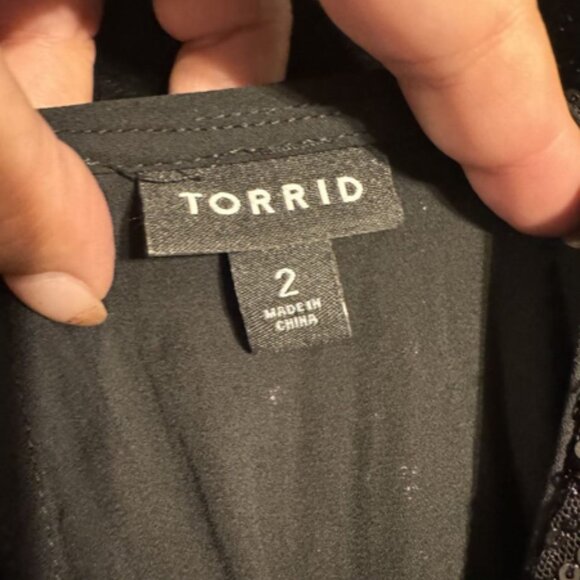 Short Sleeve Sequin Top, black, Torrid - Picture 2 of 3